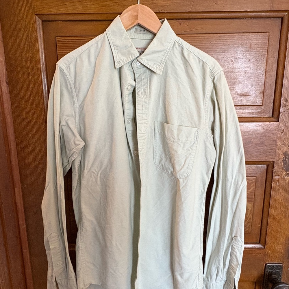 J. Crew Mint Green Oxford cloth button down